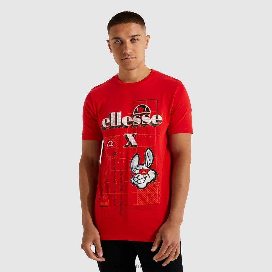 ropa mx Ellesse hombres camiseta cibernética inadaptados rojo 84X86H484